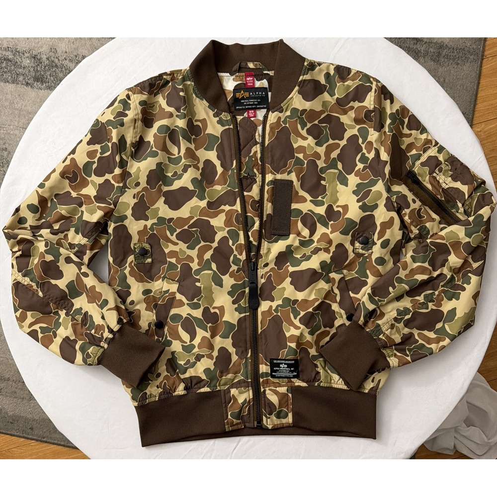 NWOT Alpha Industries 1959 USA Jacket Flying Type B-15 Bomber SlimFit Camo Sz M